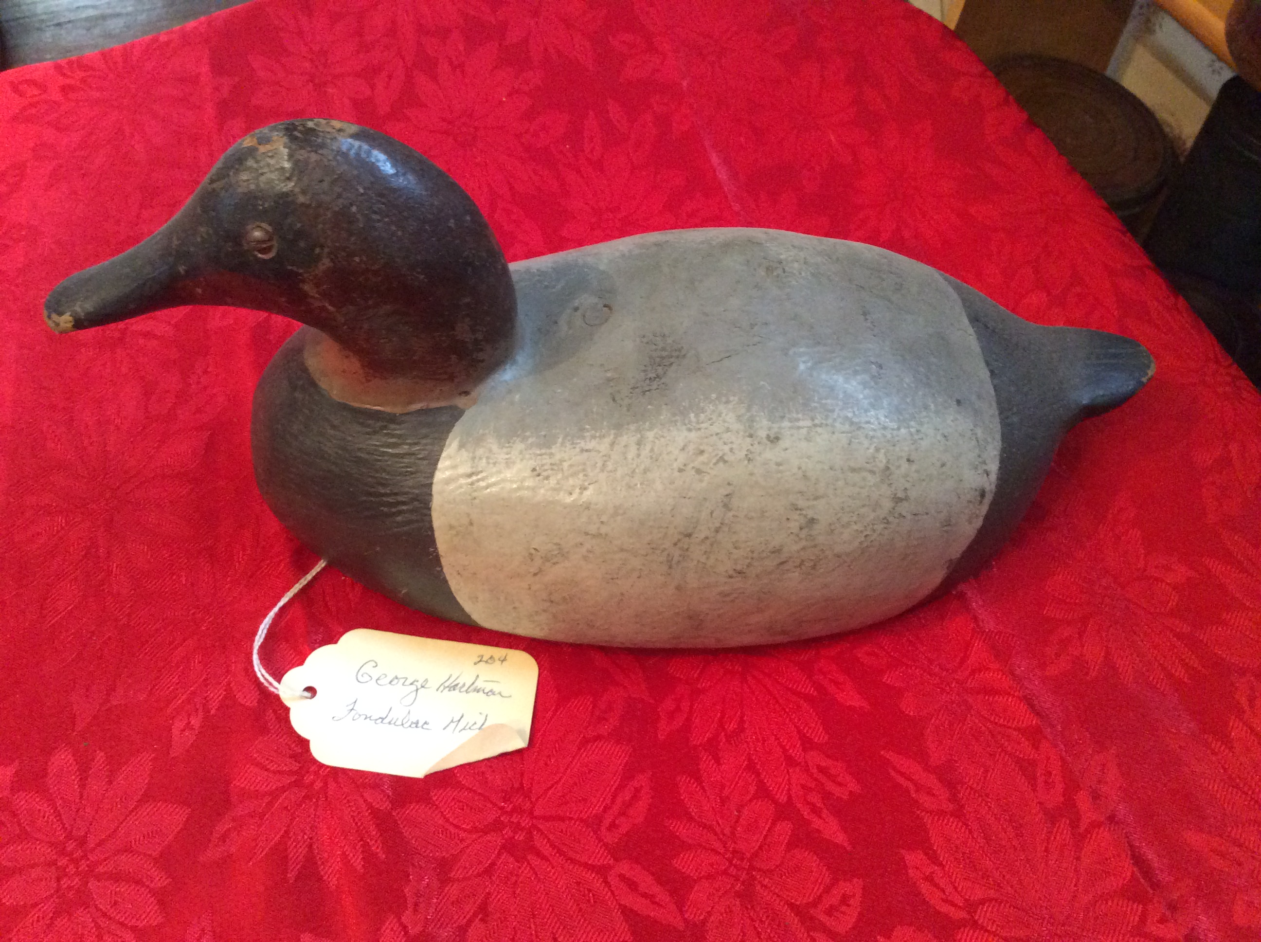 Wood Duck Decoy George Hartman Michigan Art Antiques