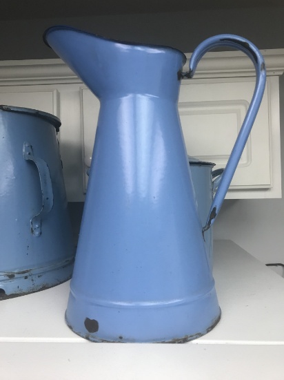 Blue Metal Pitcher