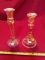 Cardinal Glass Vase And Candlestick