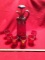 Carnival Glass Wine Decanter And 6 Wine Glasses