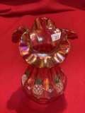 Fenton Pineapple Vase Icga 1989 Hand Painted By Linda Everson, Elkhart, In