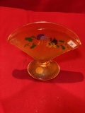 Imperial Marigold Decorated Pansy Fan Vase