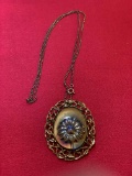 Carnival Glass Brooch Necklace
