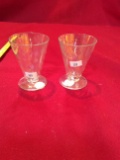 Clear Interior Swirl Juice Glasses Set Of 2