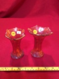 Imperial Marigold Thin Rib & Drape Vases