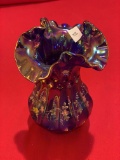 Fenton Vase, Designed And Hand Painted By Linda Everson, Icga 1989, Elkhart, In