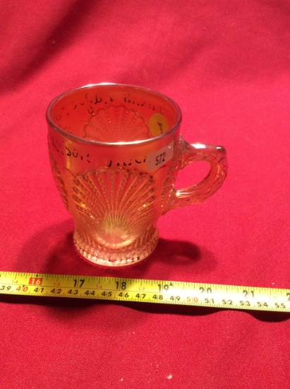 Dugan Marigold Souvenir of Jackson, MI Beaded Shell Mug