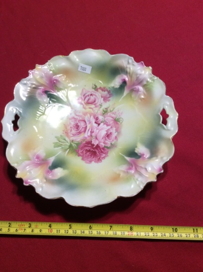 RS Prussia Cake Plate Iris Mold 25, Floral Decoration, 10 in.