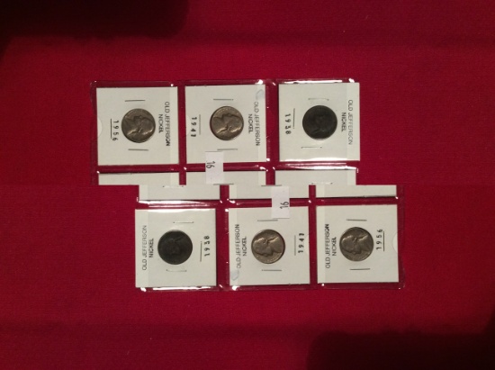 (6) Old Jefferson Nickels