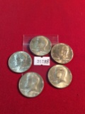 (5) Kennedy Half Dollars