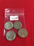 (4) Buffalo Nickels