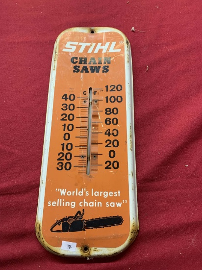 Stihl Chainsaw Tin Thermometer, 10x16 inches