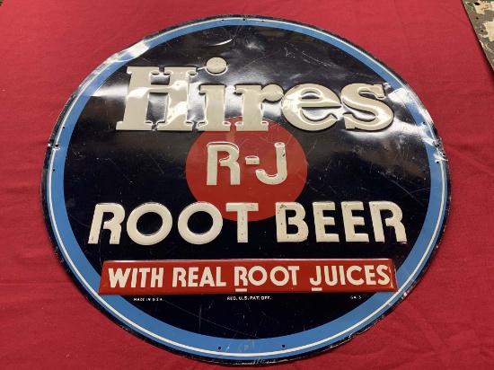 Hires Root Beer Tin Sign, 24 inch diameter