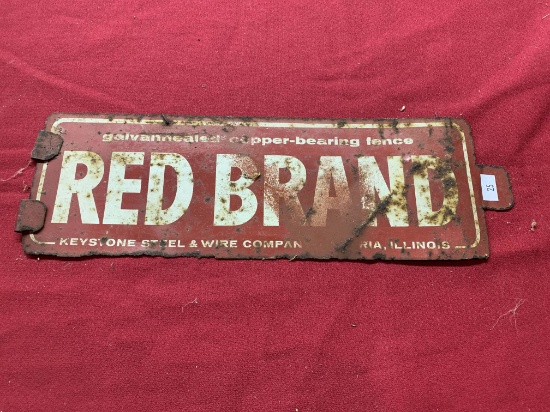 Red Brand Fence Sign 13.5x4.25 in.