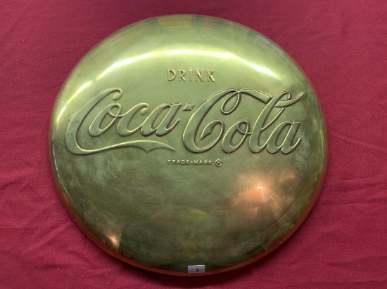 Drink Coca-Cola Brass Button, 16 inch diameter