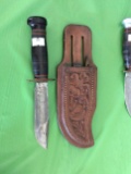 Vintage Marbles Hunting Knife w/ Leather Sheath