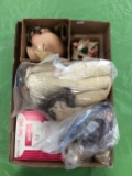 Assortment of Doll Parts and Lady Bowler