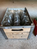 Borden's Dairy Crate With Bottles