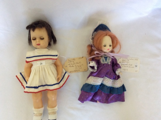 2 Vintage Dolls: Victorian Lady 1984 - 8"; Terri Lee Walking 1950 - 10"