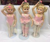 3 Standing Ballerina Dolls