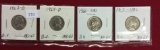 4 Mint/Proof, Jefferson Nickels 62-D, 64-d, 66-SMS, 70-S
