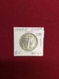 1947 D Walking Liberty Half Dollar, B.U., MS-60
