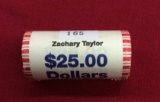 Bank Roll, UNC. Zachary Taylor, 25 Dollars