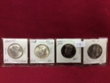 4 Kennedy Half Dollars, B.U./UNC, 64 Silver, 67, 95-S, 86-P