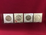4 Franklin Half Dollars, Silver/All Mint, 52-D, 62-D, 63-P, 63-D