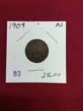 1909 Indian Head Penny, A.U., Very Nice