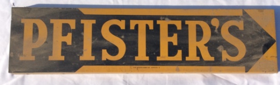 Pfister's Double-sided Advertising Sign