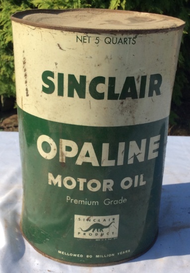 Sinclair Opaline 5 Quarts Motor Oil Can