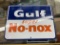 Enamel Gulf Super No-Nox Sign 8.5