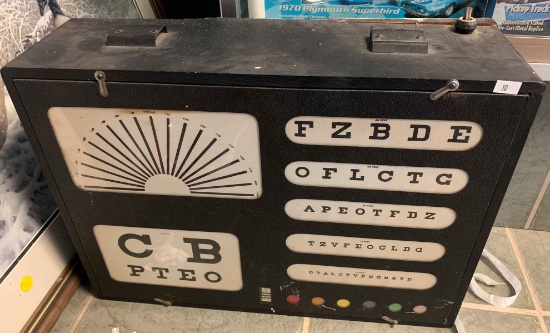 Vintage Lighted Optometrist Eye Chart