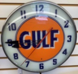 Gulf Oil Bubble Glass Working Clock