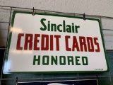 Enamel Sinclair Oil Credit Cards Honored Sign 14
