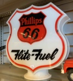 Phillips 66 Flite-Fuel Pump Globe - Damage to Rear Lens