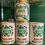 Quaker State Oil Cans with Oil