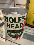 Wolf's Head Motor Oil Quart Can Full