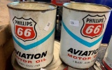 2 Phillips 66 Aviation Motor Oil Cans