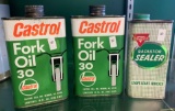 Oil Can Assortment including Castrol and Conoco Full