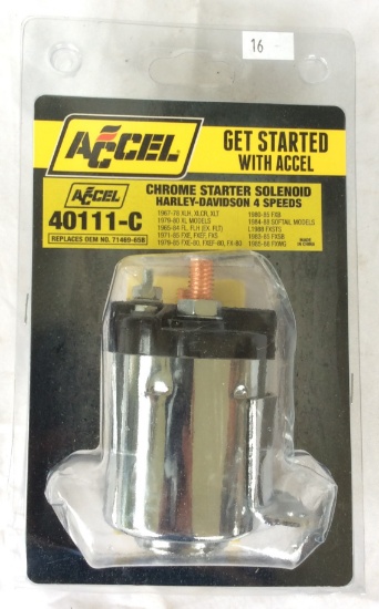 Accel Harley Chrome Starter Solenoid Harley-davidson 4 Speeds P/n 40111-c