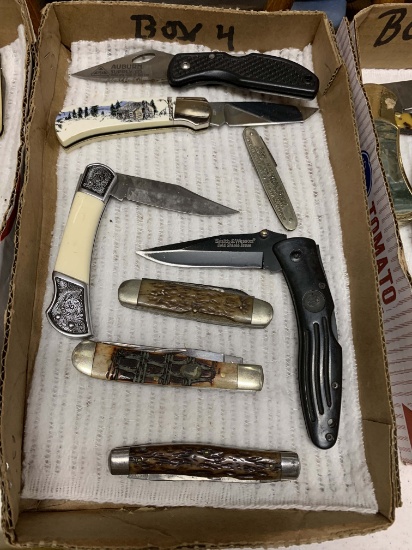 Auburn Supply Co. Single Blade, Serated Blade Folding Pocket Knife (Box 4,
