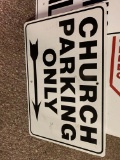 Church Parking Only Sign with arrow