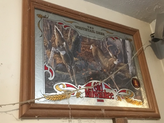 Framed Old Milwaukee Beer Wildlife Advertisement  "The Whitetail Deer"