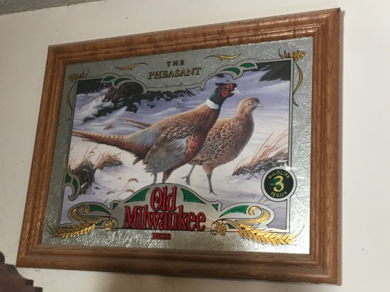 Framed Old Milwaukee Beer Wildlife Advertisement "The Pheasant"