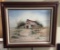 Framed Barn Painting, Signed 15.5x19.5 in.