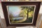 Framed Summer Path Oil Painting, Signed 16x20 in.