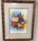 Framed Watercolor Leaves, Signed 17.5 x 13.5 in