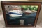 Framed, Boats on Water Painting, Signed 15.5 x 19.5 in.